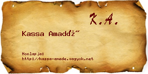 Kassa Amadé névjegykártya